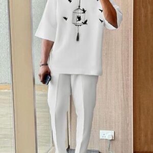 white "Birdcage" print senator wear outfit