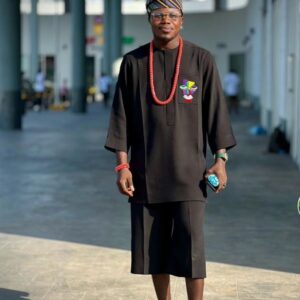 black and colorful embroidered senator wear outfit